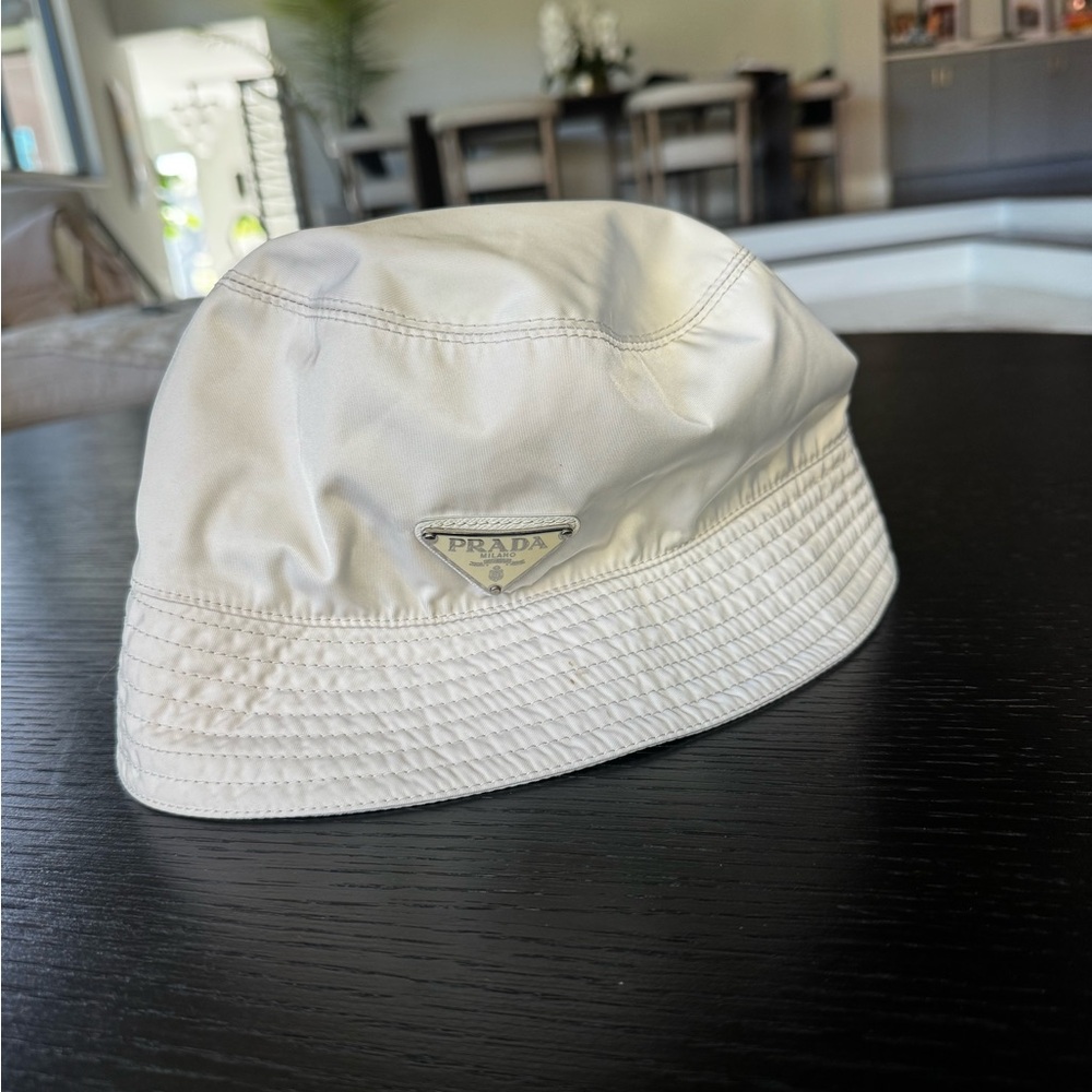 Prada Ivory Bucket Hat
